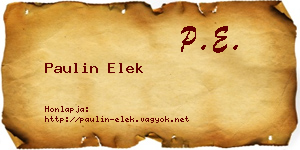 Paulin Elek névjegykártya